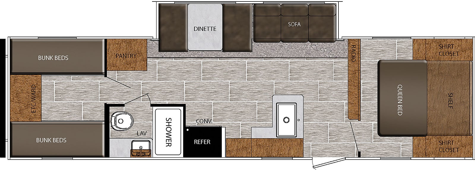 2 bedroom travel trailer floor plans